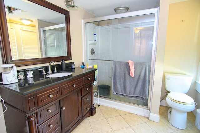 19499 Main St, Melfa, VA 23410 - bathroom with vanity, tile patterned floors, and a shower stall
