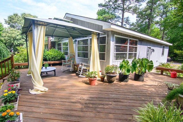 deck with a gazebo