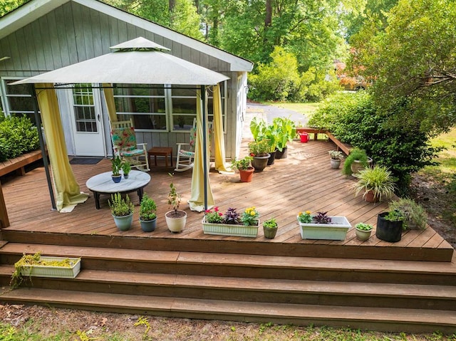 deck with a gazebo