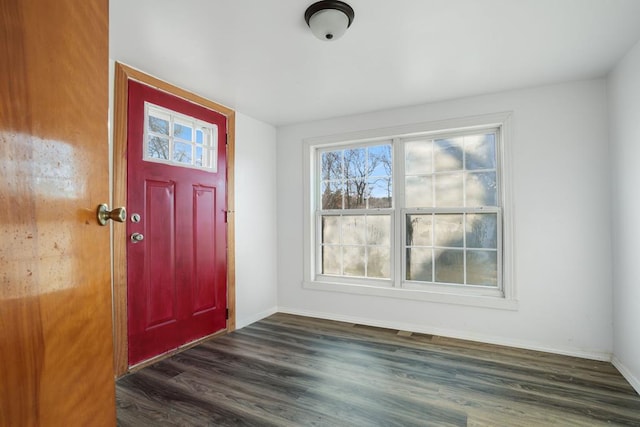 entrance foyer featuring dark hardwood / wood-style flooring