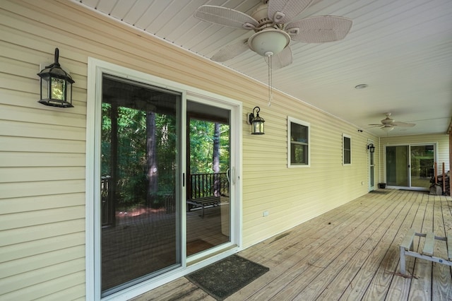 3315 Seaside Rd, Exmore, VA 23350 - deck featuring ceiling fan
