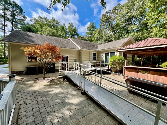 view of patio featuring a gazebo