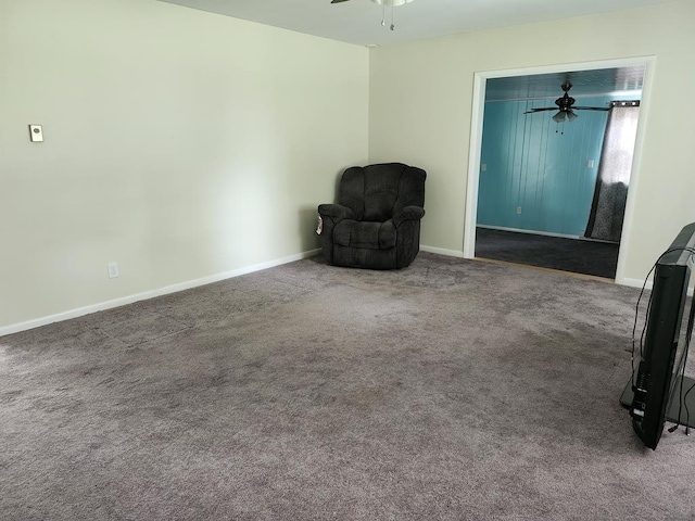 4068 Ridge Rd, Chincoteague, VA 23336 - unfurnished room with a ceiling fan, baseboards, and carpet