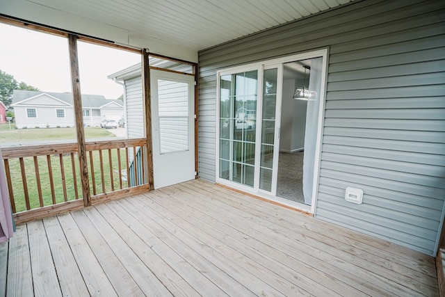 view of unfurnished sunroom