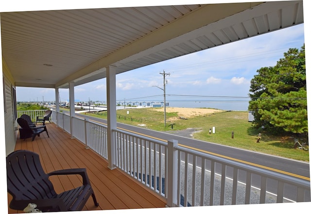 wooden deck with a porch