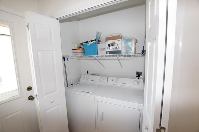 laundry area featuring washer and dryer