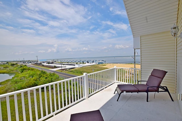 balcony with a water view