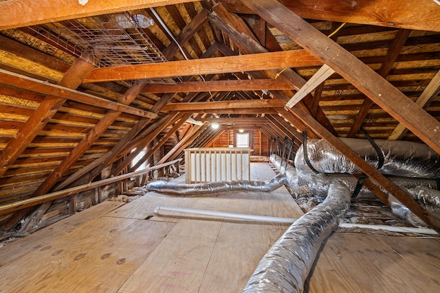 view of unfinished attic