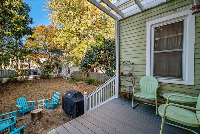 deck with grilling area