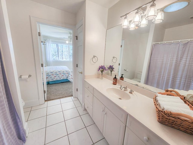 bathroom featuring vanity and tile patterned floors