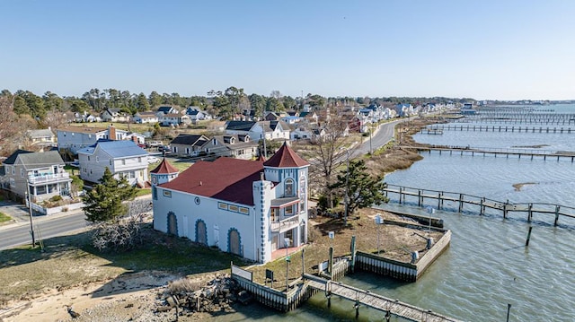 3481 Main St, Chincoteague, VA 23336 - bird's eye view featuring a residential view and a water view