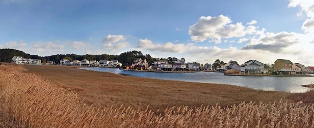 property view of water with a residential view