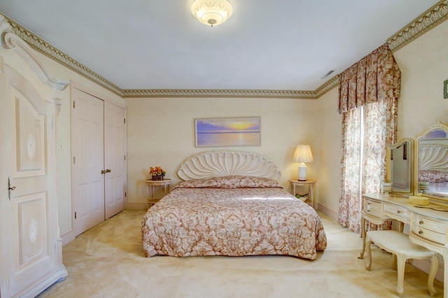 bedroom featuring carpet