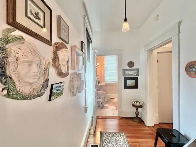 2453 Sand Hill Dr, Cape Charles, VA 23310 - hall with light wood finished floors and baseboards
