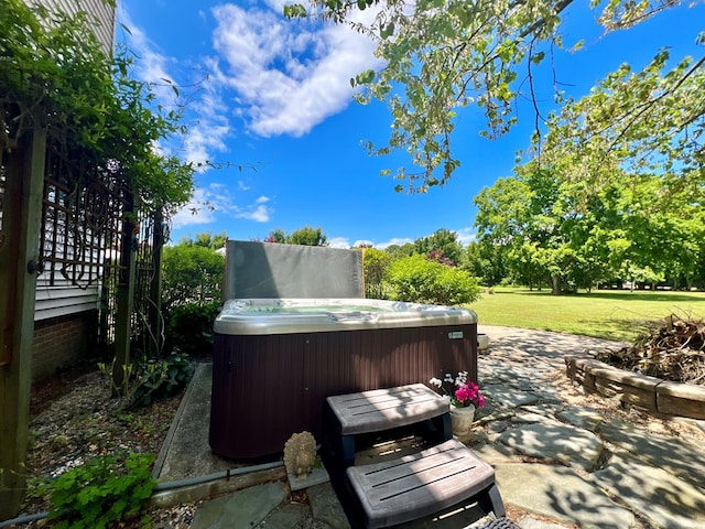 2453 Sand Hill Dr, Cape Charles, VA 23310 - view of patio / terrace with a hot tub