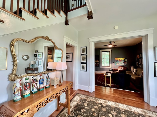2453 Sand Hill Dr, Cape Charles, VA 23310 - hall with wood finished floors and baseboards