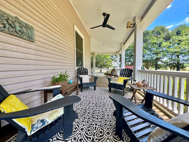 2453 Sand Hill Dr, Cape Charles, VA 23310 - porch featuring a ceiling fan