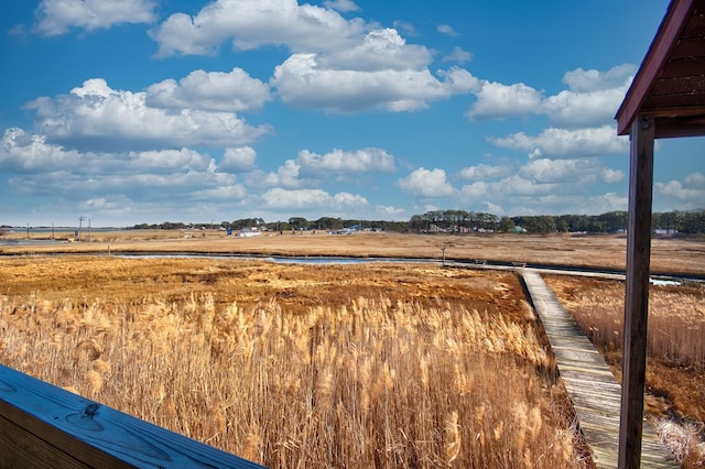 view of yard with a rural view