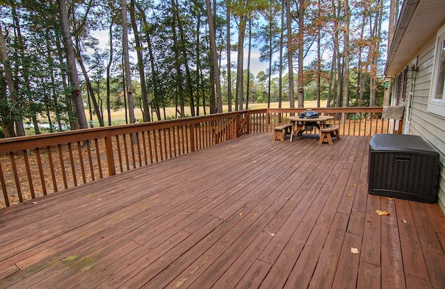 22170 Barnes Cir, Parksley, VA 23421 - wooden deck featuring view of scattered trees