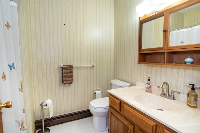 22170 Barnes Cir, Parksley, VA 23421 - bathroom featuring toilet, vanity, and tile patterned floors