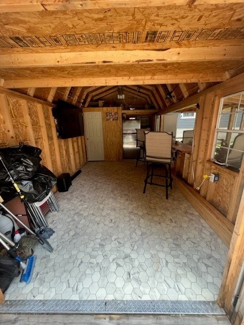 view of unfinished attic