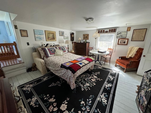 bedroom featuring light wood-type flooring