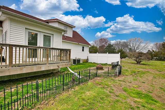 13091 Bethel Church Rd, Hallwood, VA 23359 - view of yard with a wooden deck and central AC