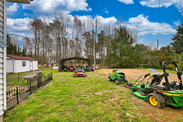 13091 Bethel Church Rd, Hallwood, VA 23359 - view of yard with a detached carport and view of scattered trees