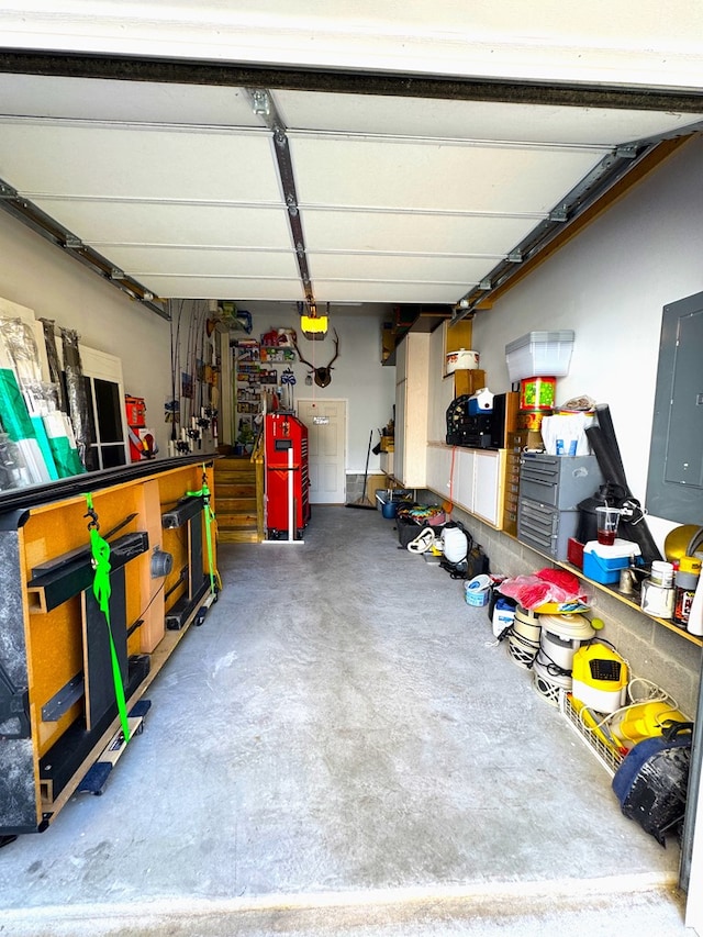 garage with electric panel