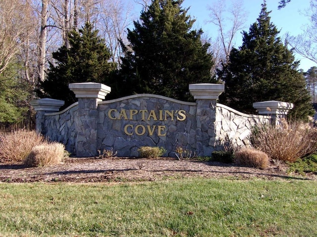 view of community sign