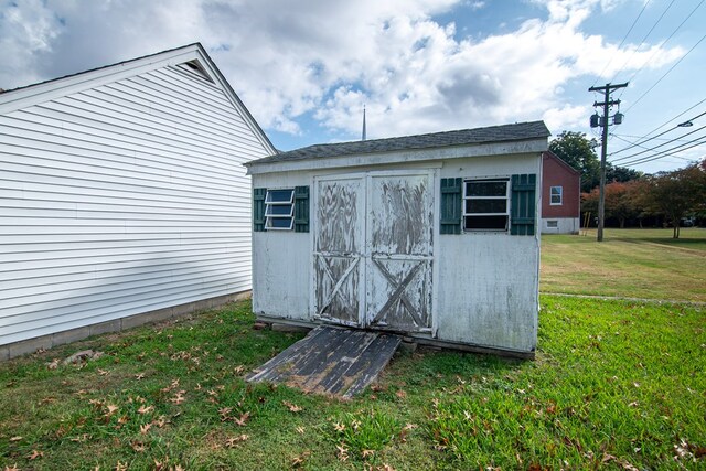 view of shed