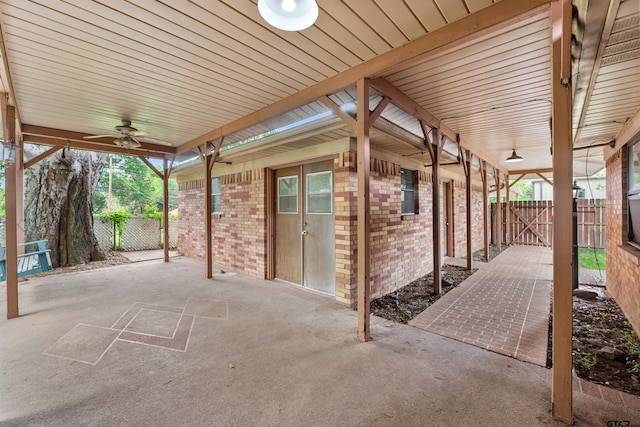 view of patio with ceiling fan