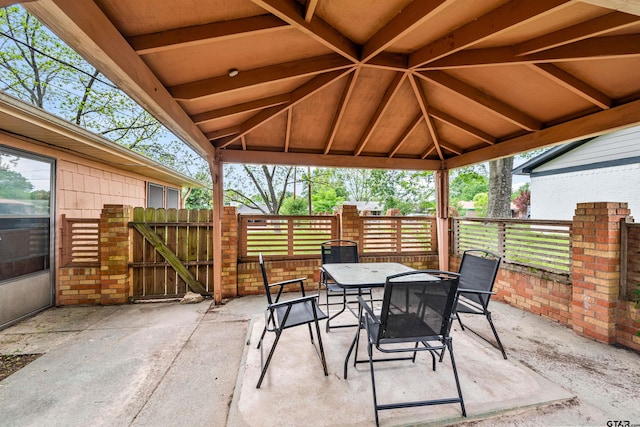 view of patio / terrace with a gazebo