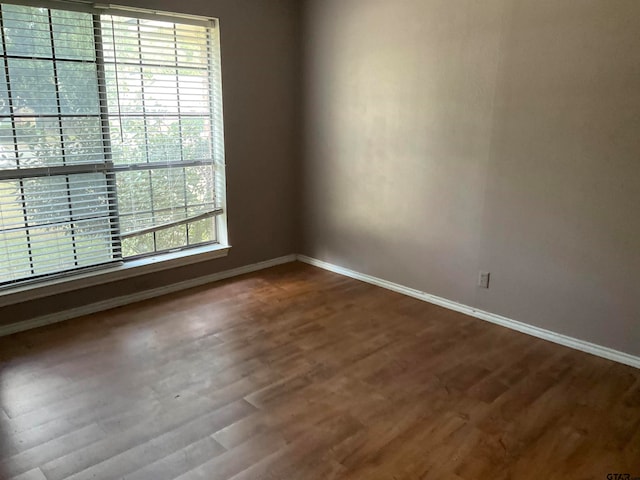 empty room featuring dark hardwood / wood-style floors