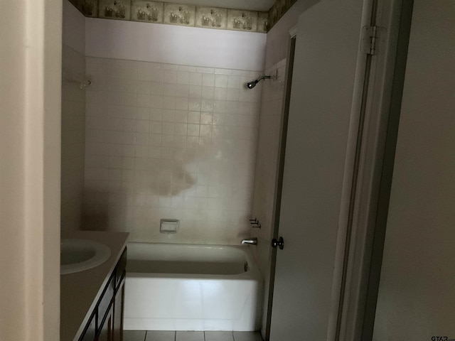 8307 Garrett Dr, Tyler, TX 75703 - full bathroom with shower / bath combination, vanity, and tile patterned flooring