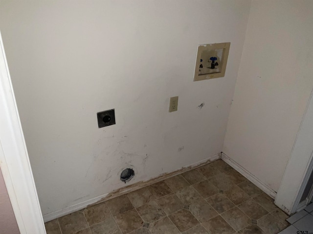 clothes washing area featuring hookup for an electric dryer and washer hookup