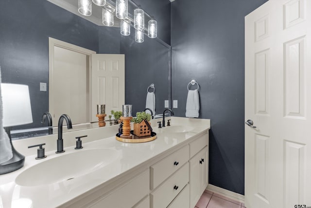 bathroom featuring tile patterned floors and vanity