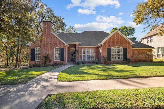 view of front of property featuring a front yard