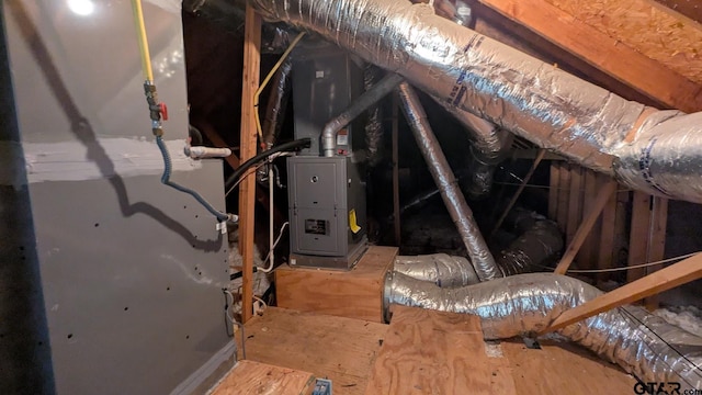 1173 Garden Park Cir, Tyler, TX 75703 - attic with heating unit