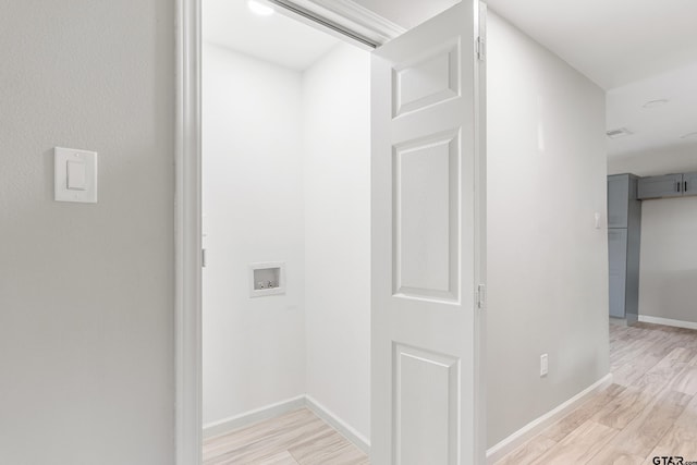 hall featuring light hardwood / wood-style flooring