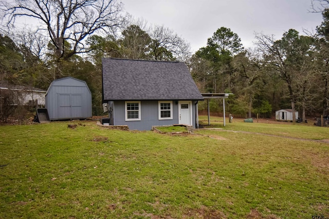 view of shed