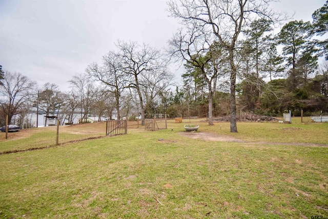 view of yard featuring fence