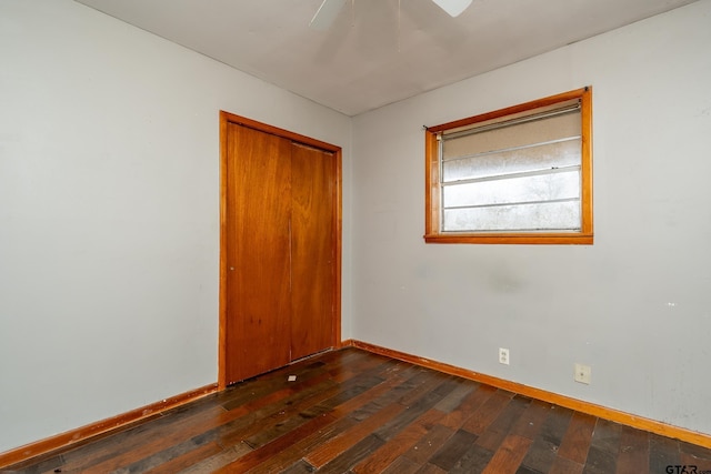 311 S Houston St, Bullard, TX 75757 - empty room with dark hardwood / wood-style flooring and ceiling fan