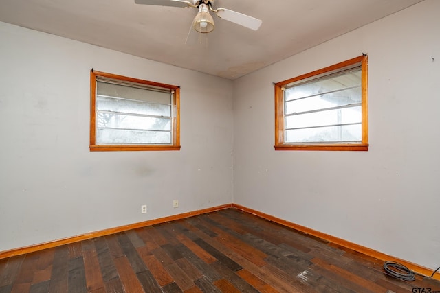311 S Houston St, Bullard, TX 75757 - unfurnished room featuring dark wood-type flooring and ceiling fan
