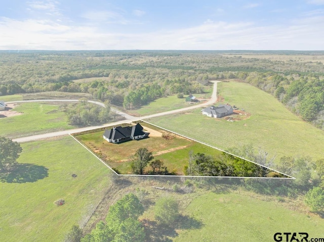 bird's eye view with a rural view