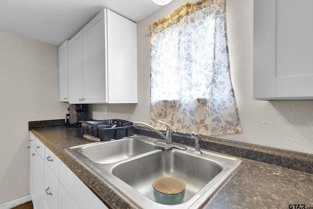 kitchen with white cabinets and sink