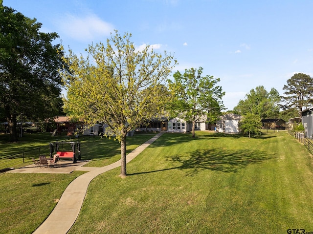 view of yard with fence