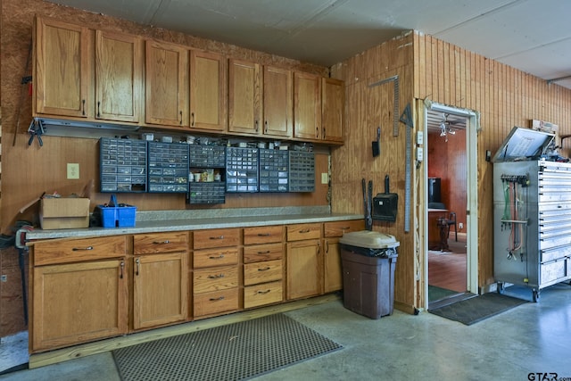 kitchen featuring mail boxes