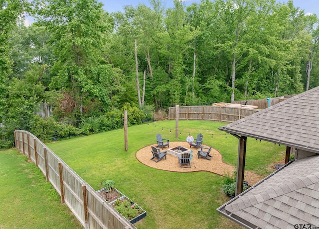 19128 Ambrosia Dr, Flint, TX 75762 - view of yard featuring a fire pit and a patio
