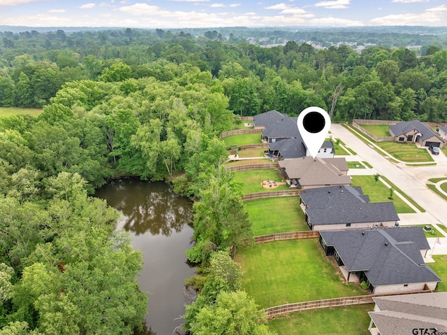 19128 Ambrosia Dr, Flint, TX 75762 - aerial perspective of suburban area featuring a large body of water and a heavily wooded area